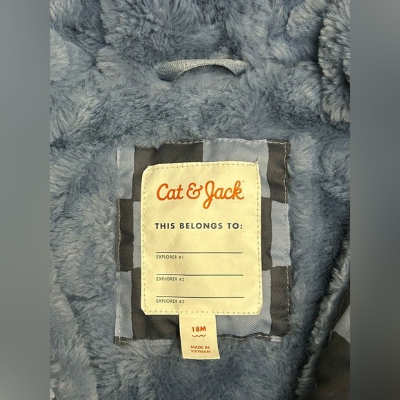 Target Cat and Jack Hooded Puffer Jacket Blue Size 18m Boys (0244) - Picture 4 of 6